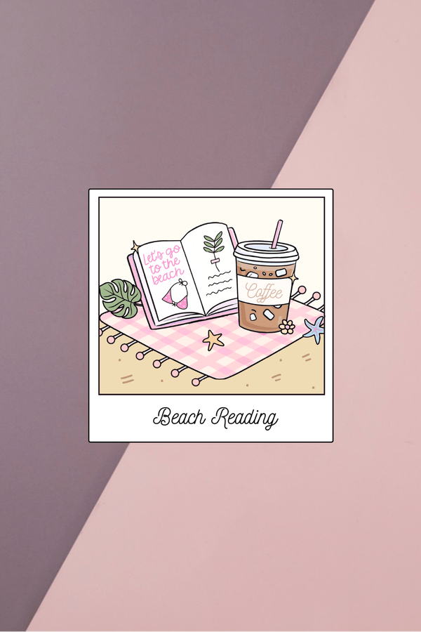 Beach Reading Polaroid Sticker