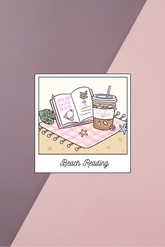 Beach Reading Polaroid Sticker