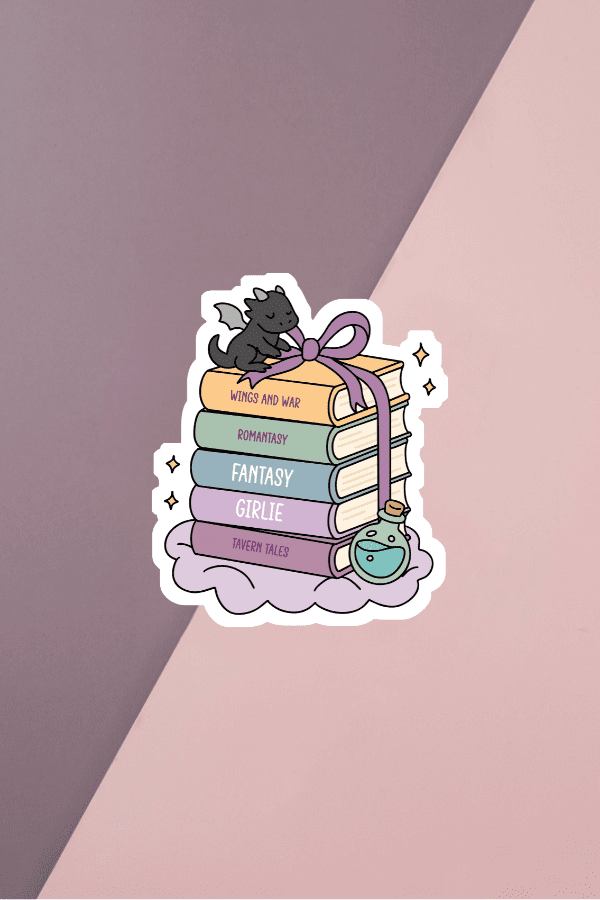 Fantasy Girlie Book Stack Sticker