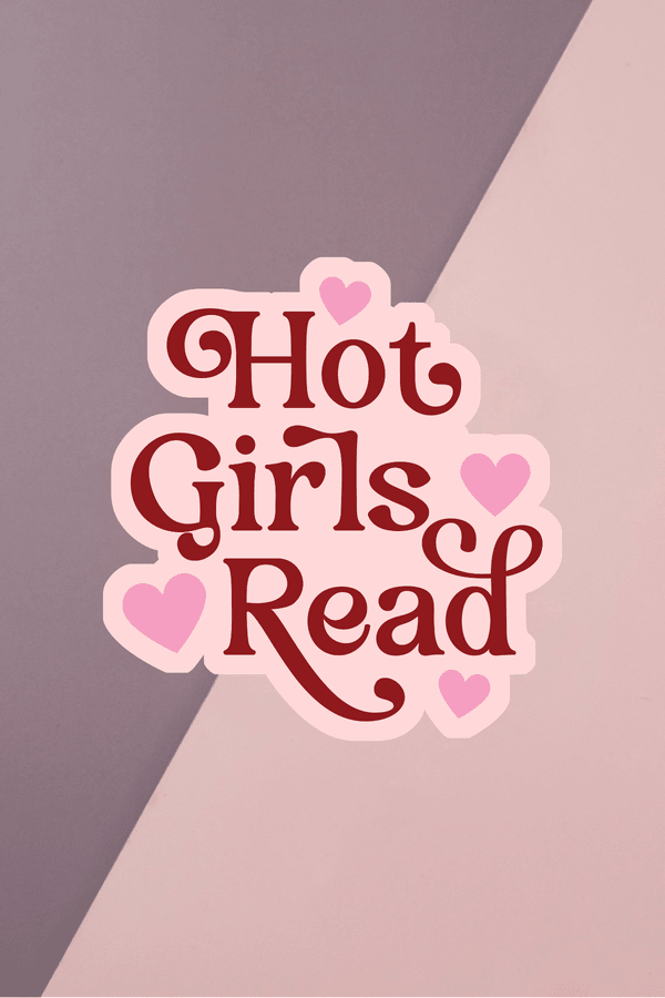 Hot Girls Read Hearts Sticker