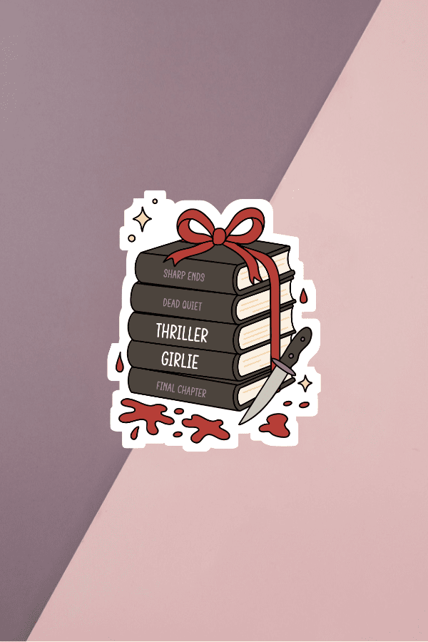 Thriller Girlie Book Stack Sticker