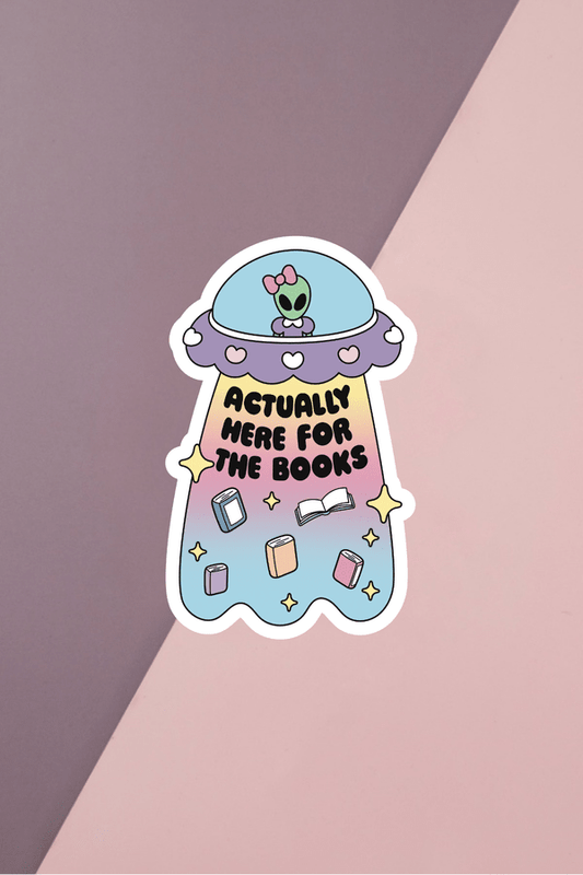 Actually Here For The Books Sticker