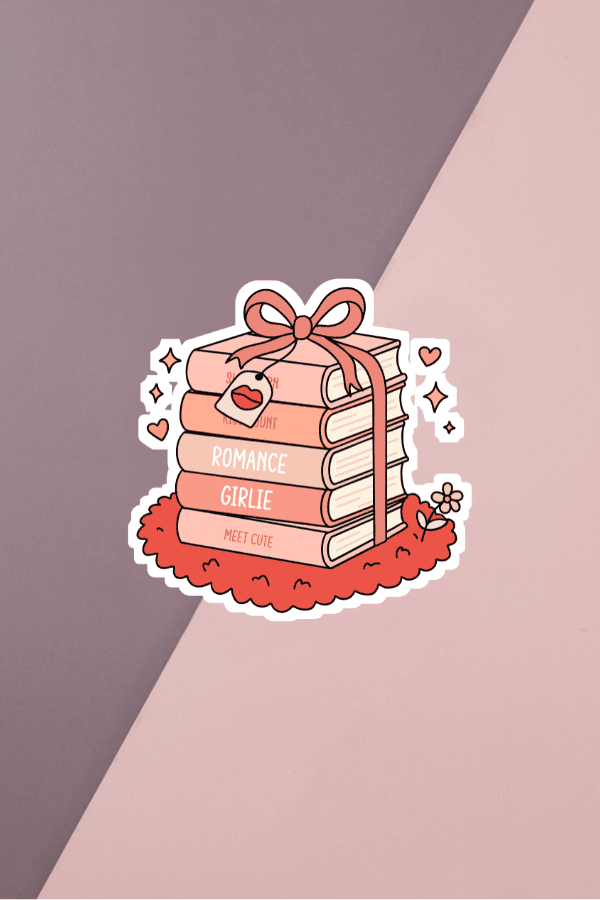 Romance Girlie Book Stack Sticker