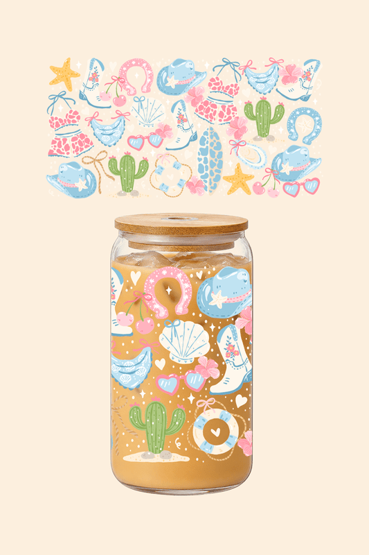 Coastal Cowgirl Glass Tumbler
