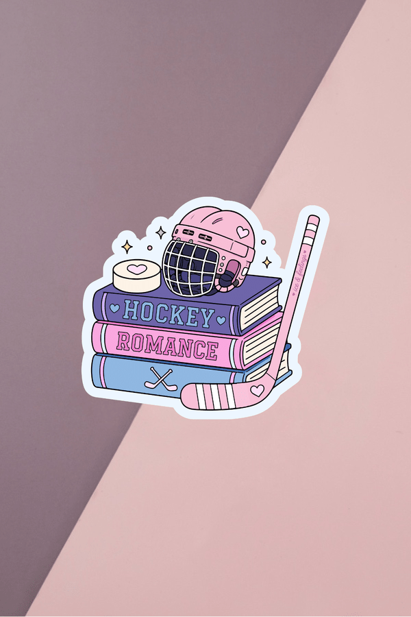 Hockey Romance Book Stack Sticker