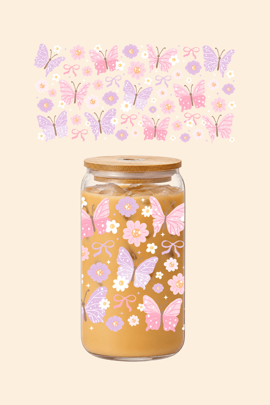Butterfly Garden Glass Tumbler