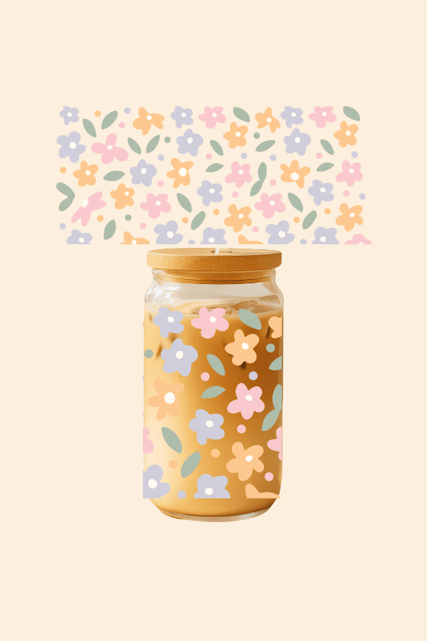 Pastel Petals Glass Tumbler