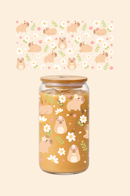 Spring Capybara Glass Tumbler