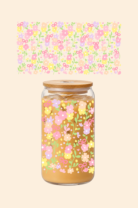 Flower Garden Glass Tumbler