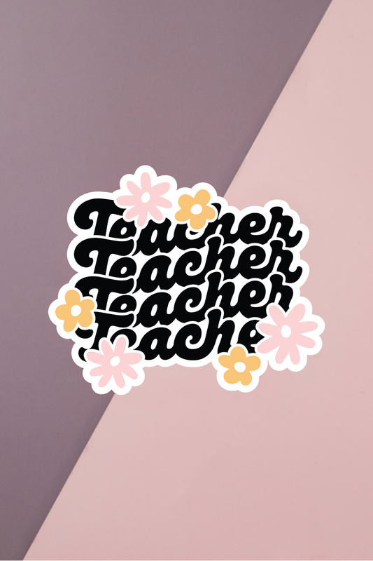 Teacher Floral Sticker