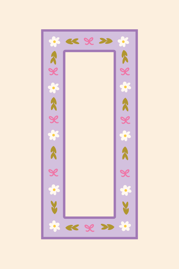 Purple Leaves Magnetic Photostrip Frame