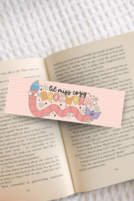 Little Miss Cozy Bookworm Bookmark