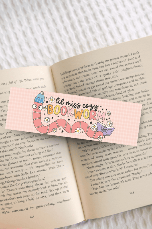 Little Miss Cozy Bookworm Bookmark