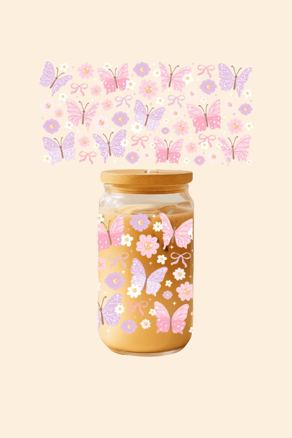 Butterfly Garden Glass Tumbler