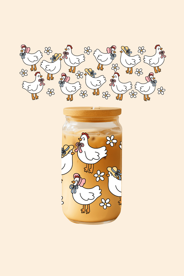 Chickens Glass Tumbler