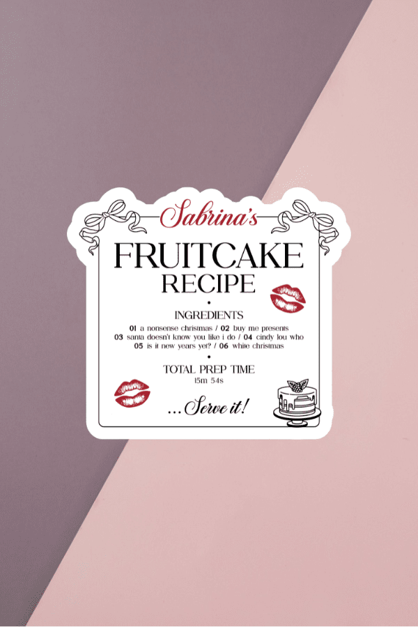 Sabrina's Fruitcake Recipe Sticker