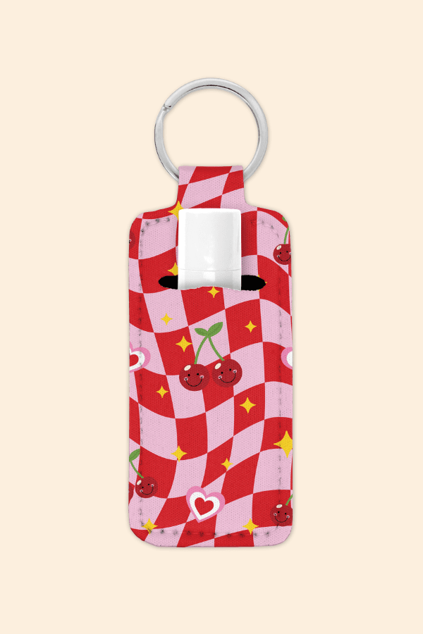 Y2K Cherries - Lip Balm Holder Keychain