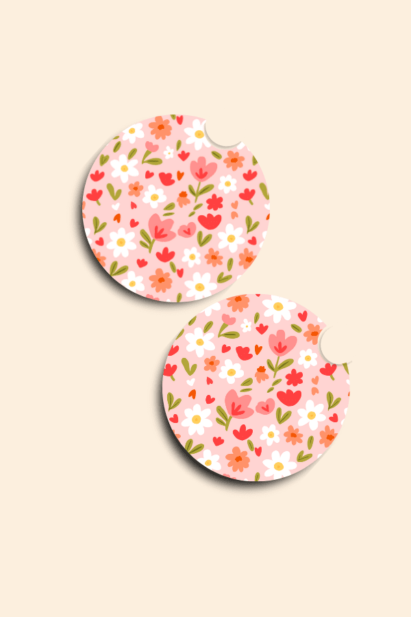 Pink Meadow Coasters - 2 Pack