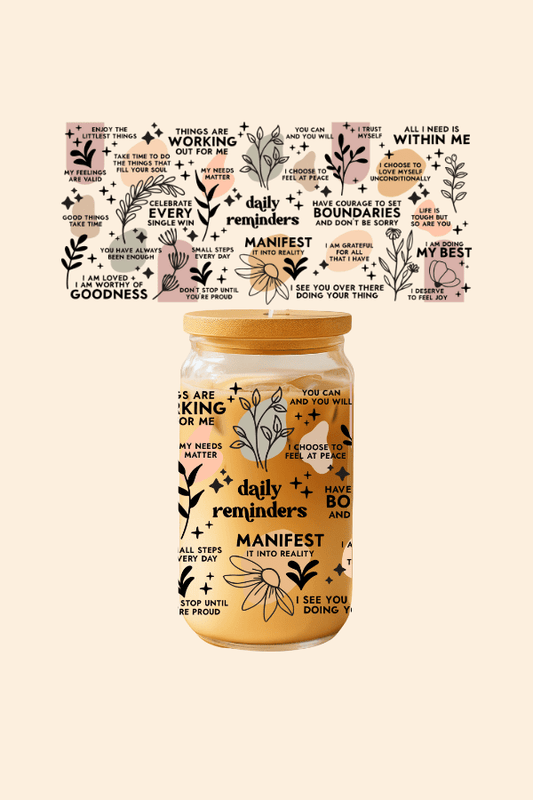 Daily Reminders Glass Tumbler