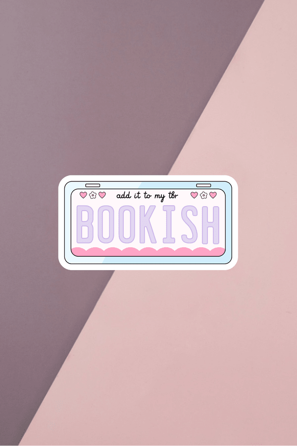 Bookish License Plate Sticker