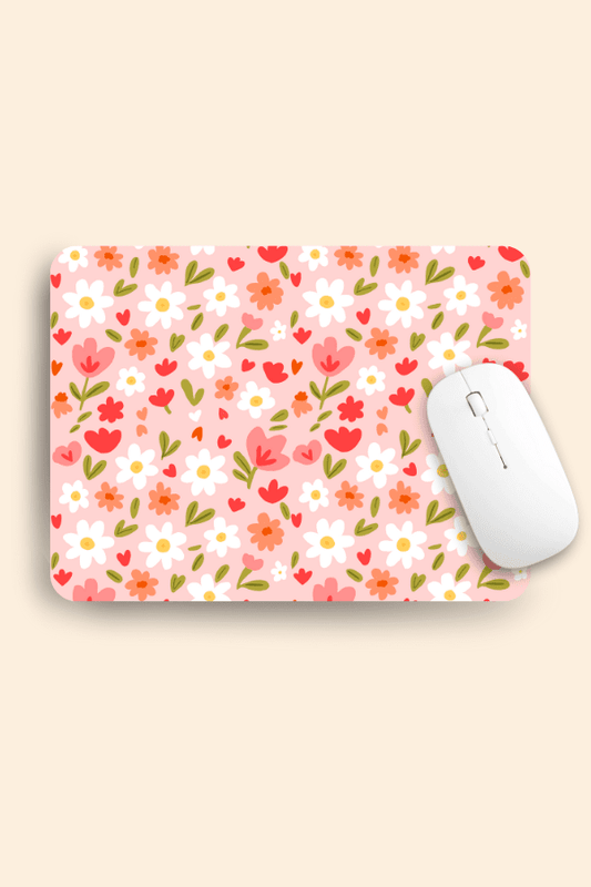 Pink Meadow Confetti Mousepad