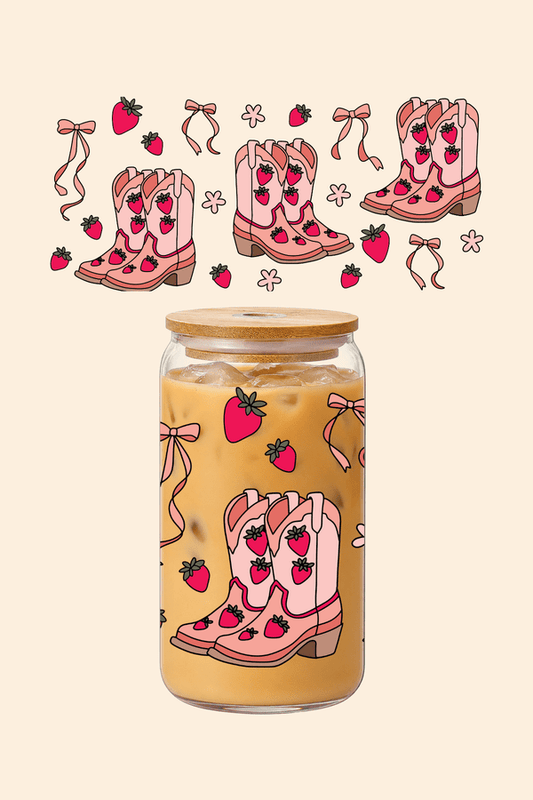 Strawberry Boots Glass Tumbler