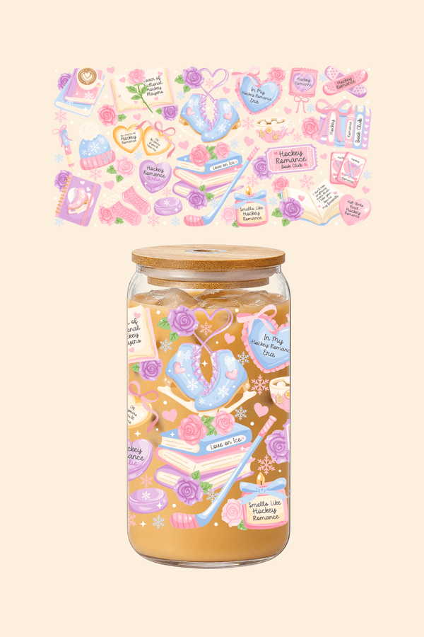 Hockey Romance Glass Tumbler