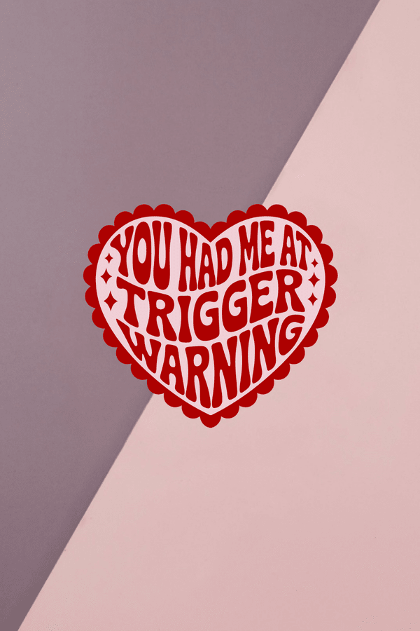 Trigger Warning Heart Sticker