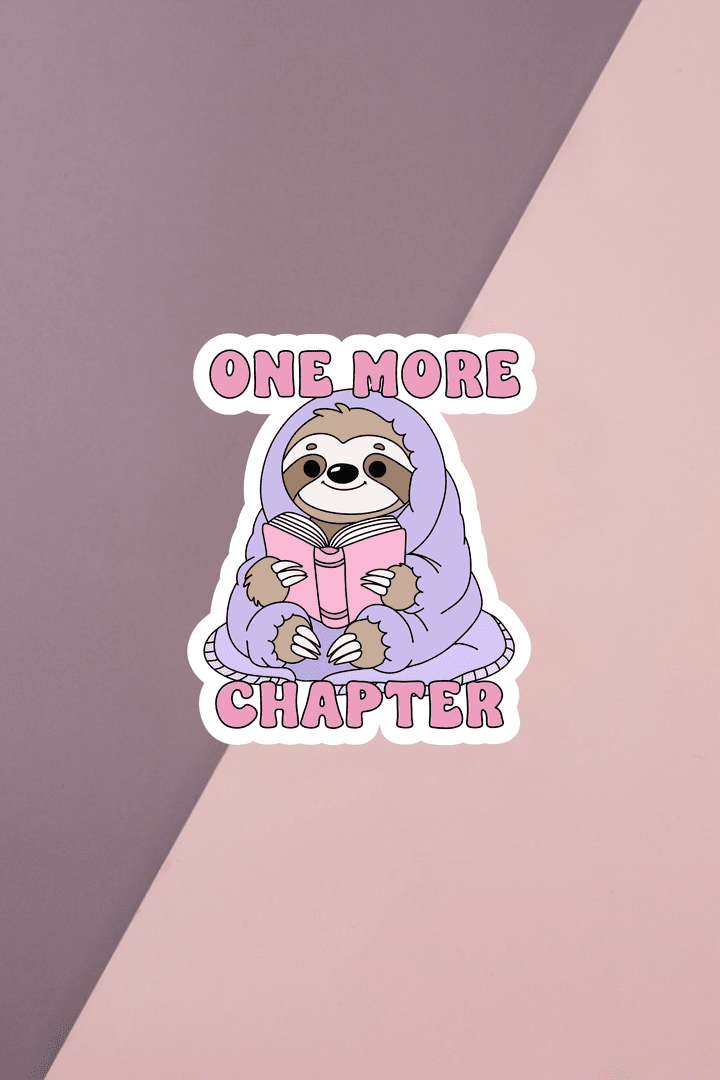 One More Chapter Sloth Sticker