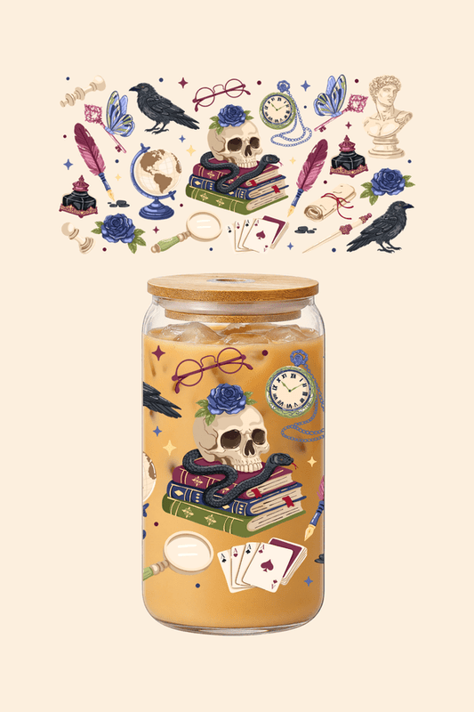Dark Academia Glass Tumbler