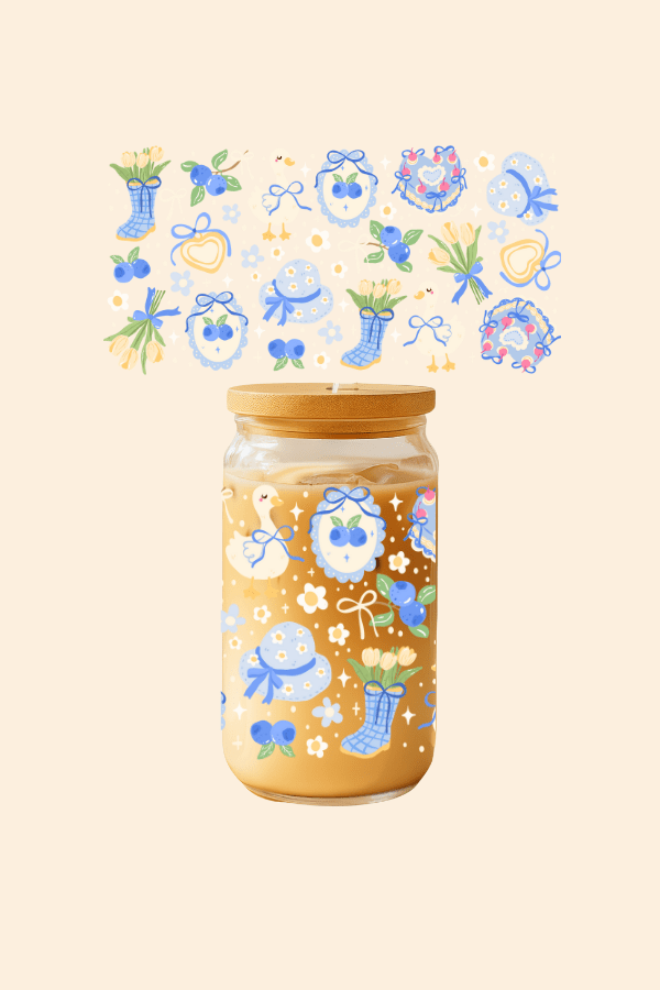 Blueberry Garden Glass Tumbler
