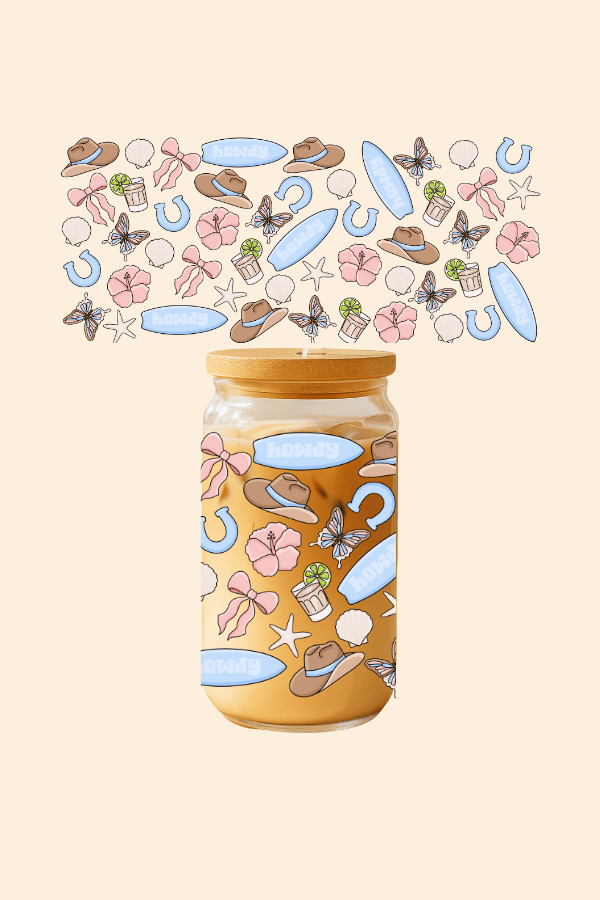 Coastal Cowgirl Glass Tumbler