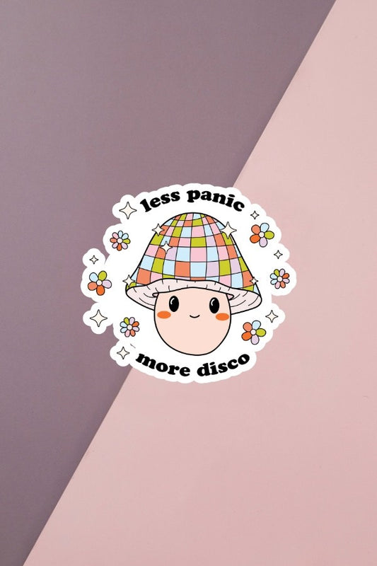 Less Panic More Disco Sticker