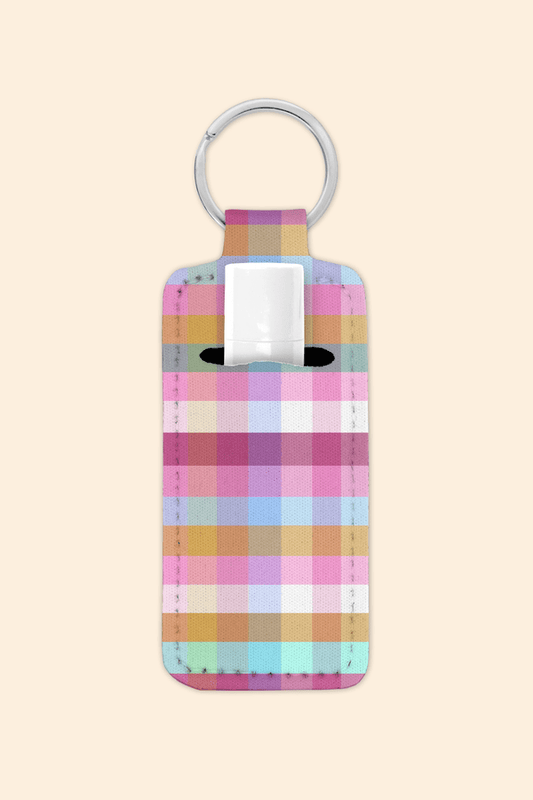 Cozy Plaid - Lip Balm Holder Keychain