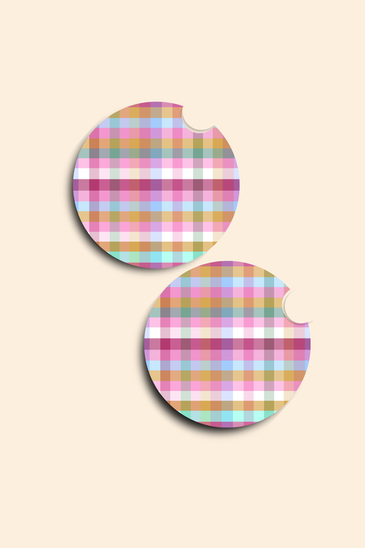 Cozy Plaid - 2 Pack Car Coasters