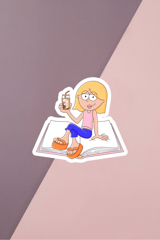 Lizzie Books & Coffee Sticker