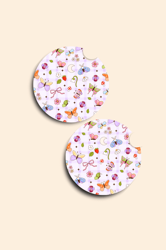 Butterfly Garden - 2 Pack Car Coasters
