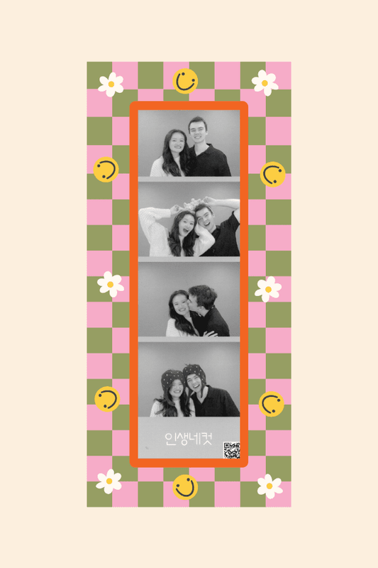 Pink Smiley Magnetic Photostrip Frame