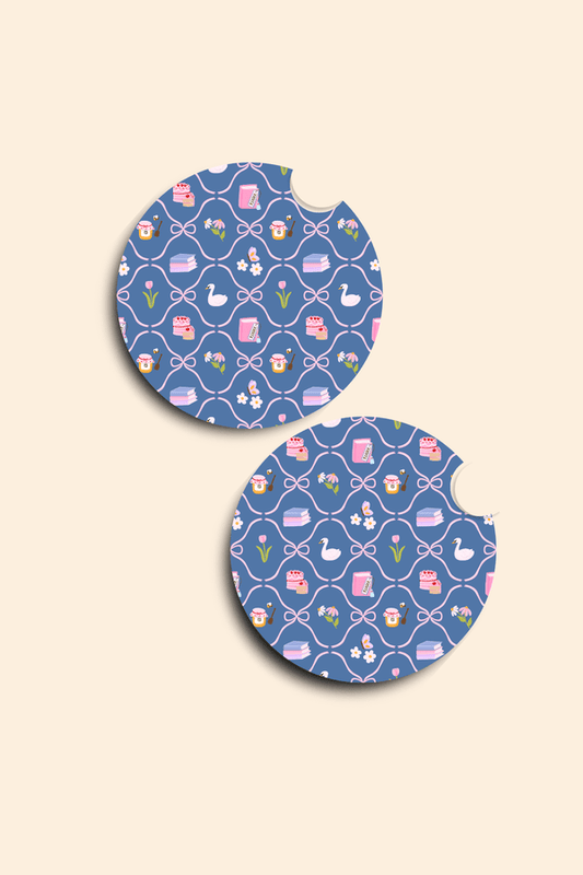 Bookish Blue - 2 Pack Car Coasters
