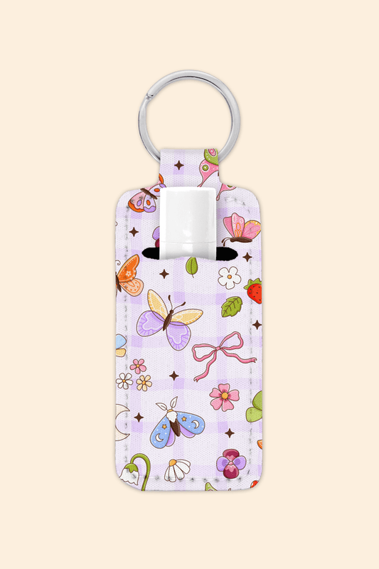 Butterfly Garden - Lip Balm Holder Keychain
