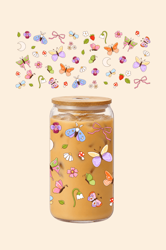 Spring Butterflies Glass Tumbler