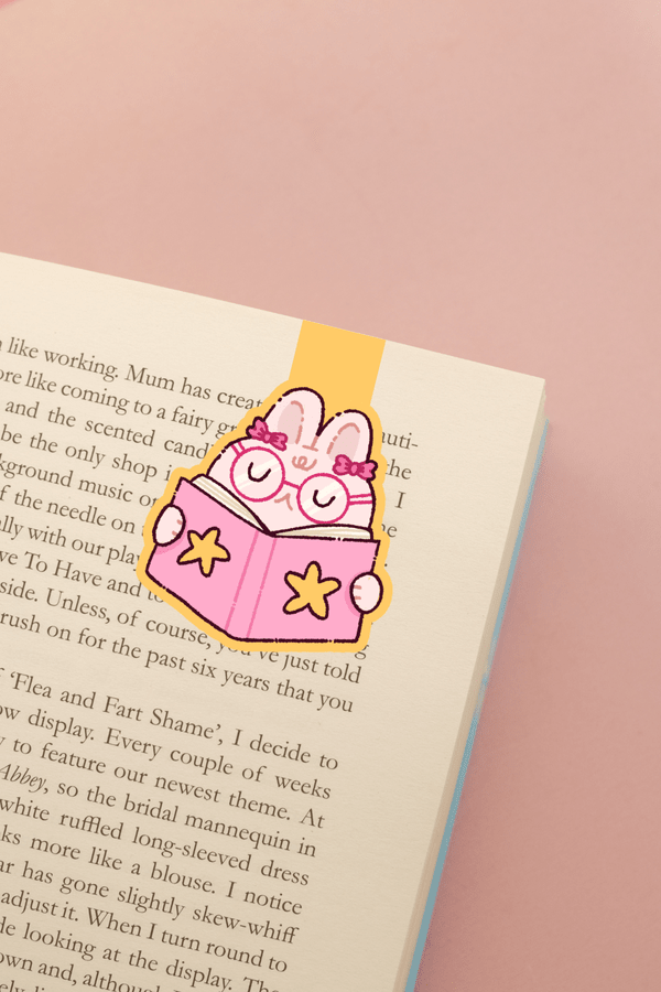 Star Bunny Reading Magnetic Bookmark