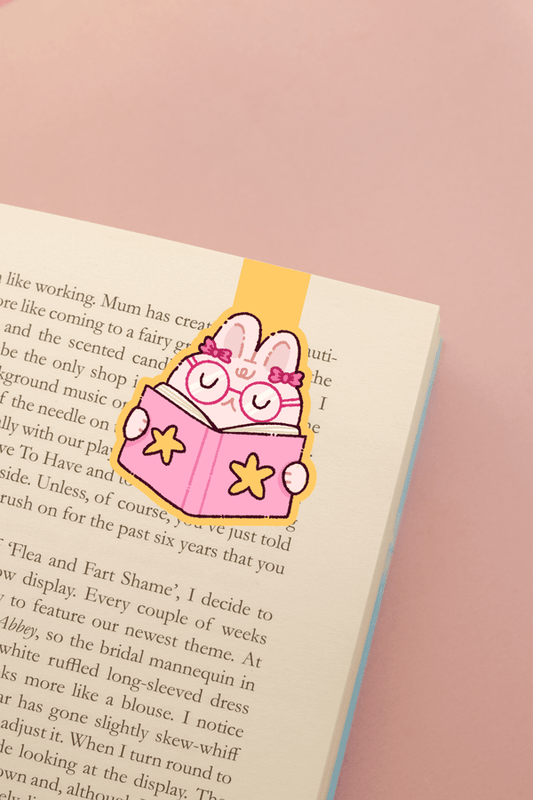 Star Bunny Reading Magnetic Bookmark