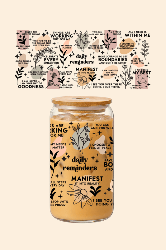Daily Reminders Glass Tumbler