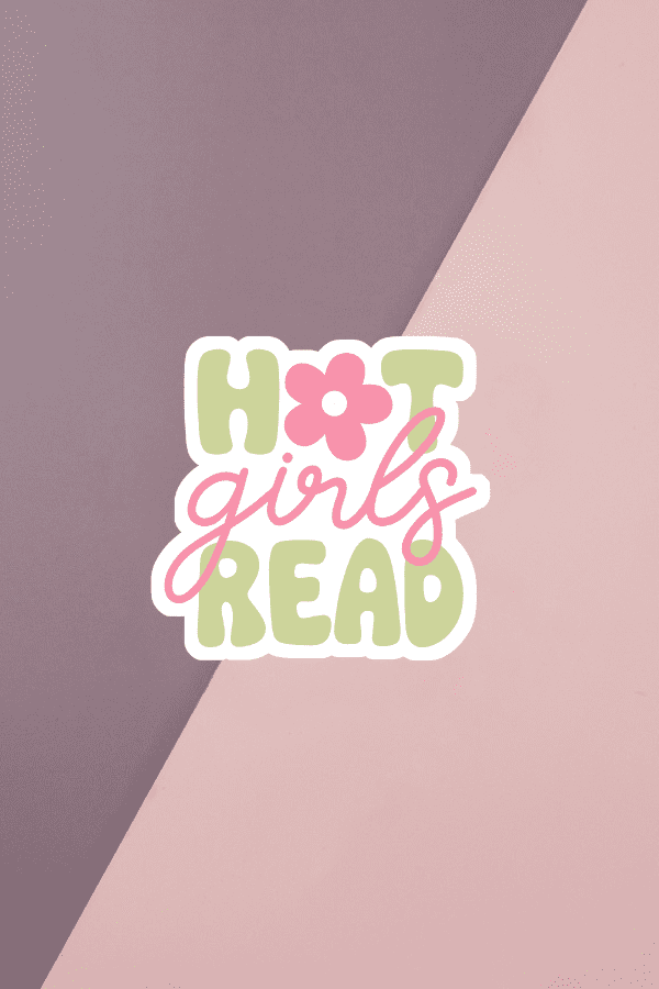 Hot Girls Read Flower Sticker