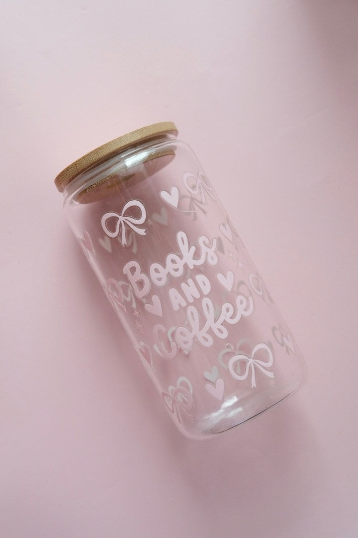 Books & Coffee Glass Tumbler (SECONDS)