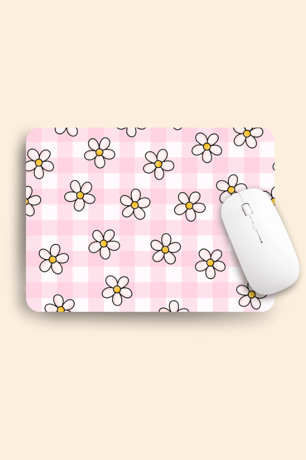 Gingham Floral Mousepad