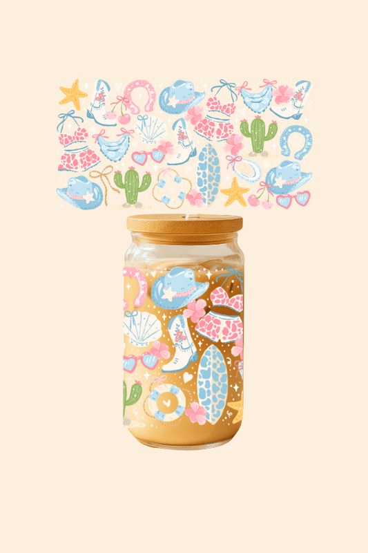 Coastal Cowgirl Glass Tumbler