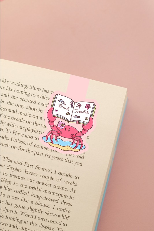 Beach Reader Crab Magnetic Bookmark
