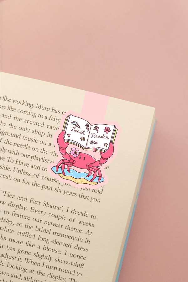 Beach Reader Crab Magnetic Bookmark